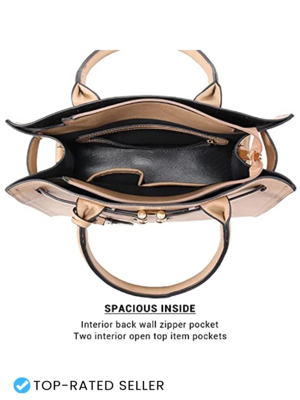 Women's Structured Satchel Purse Work Handbag Tote Shoulder Bag with Top